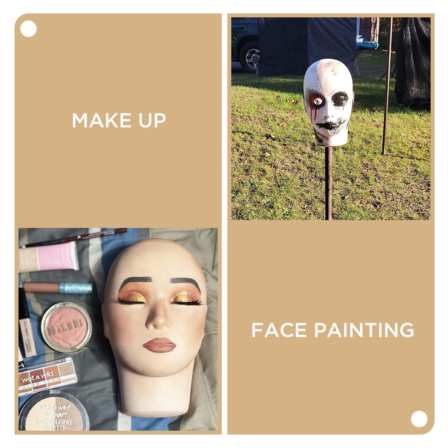 LASHVIEW Lash Mannequin Head, Practice Training Head,for Make Up and Lash Extention,Cosmetology Doll Face Head,Soft-Touch Rubber Practice Head,Easy to Clean by Skincare Essential Oil.