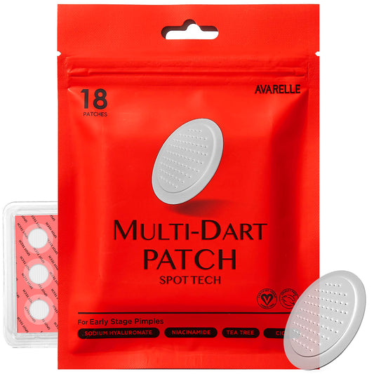 Multi-dart Spot Tech Microneedle Patch by Avarelle | Acne Patches for Early-stage Blemish, Stubborn Deep Rooted Pimples | Facial Skin Acne Dots for Spots, | Cruelty Free Certified, Carbonfree(18 CT)