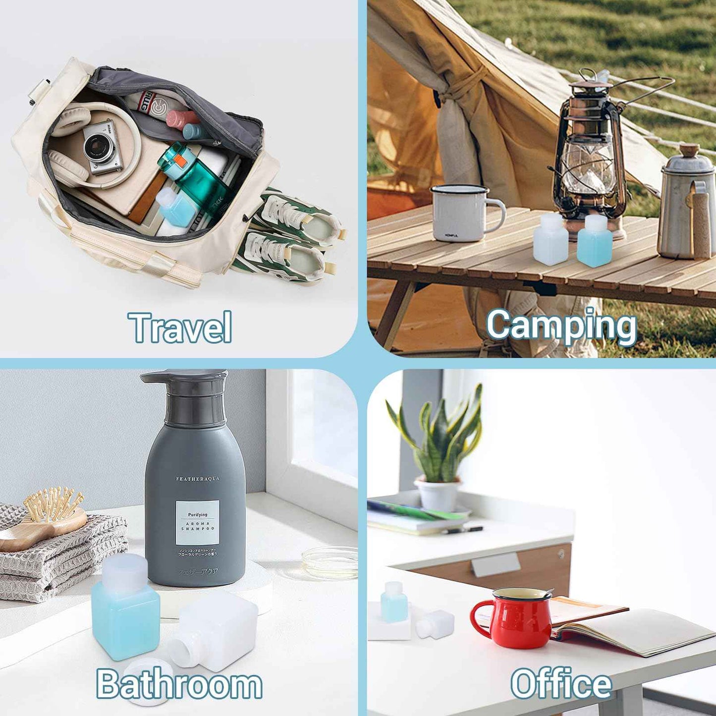 UMETASS 1oz/30ml Leak Proof Plastic Bottles with Caps for Liquids Sample, Reusable Small Bottles Containers for Travel, Camping and Hiking (Translucent, 10 Pcs)