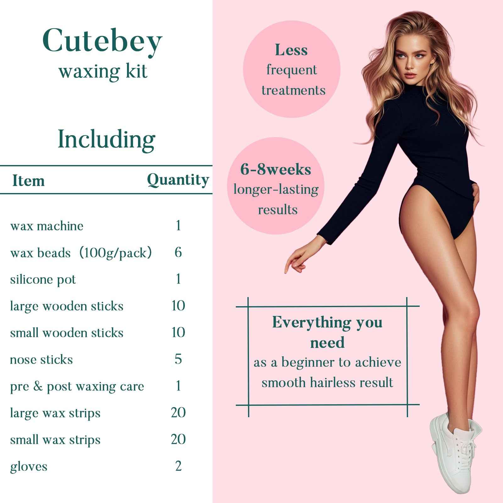 Wax Kit Waxing Kit for Women: Bikini Wax Kit for Hair Removal Sensitive Skin Brazilian Face Waxing with Wax Beads Wax Machine Silicone Pot for Salon Waxing Salon