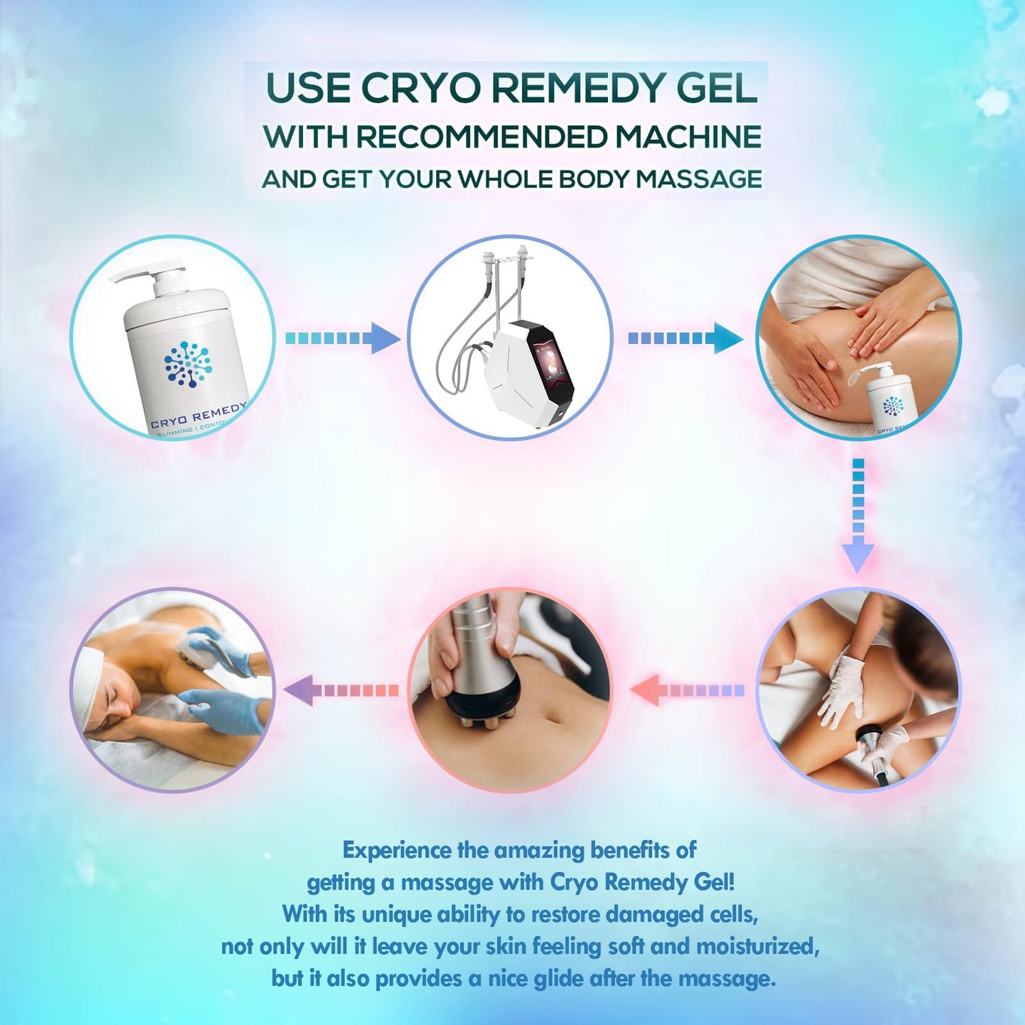 Cryo Preparation Gel - Conductive Gel for use with RF Facial Firming, Reducing Cellulite, Toning and Slimming Machines - 16Oz 500ml