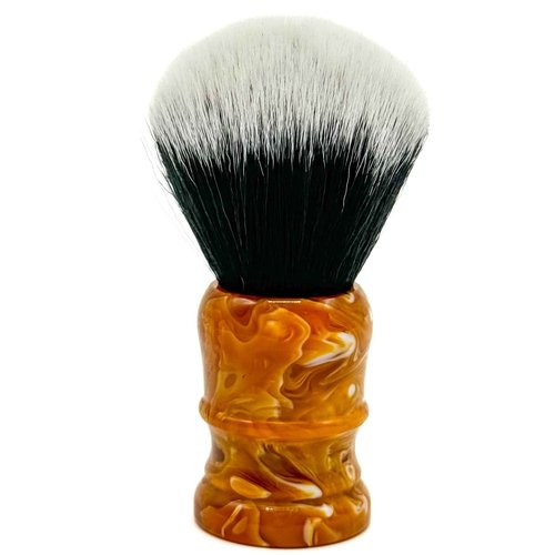 Parker “Solar Storm” Ultra‑Soft Synthetic Shaving Brush – 28 mm Tuxedo Knot – High‑Density for Superior Lathering + Acrylic Stand