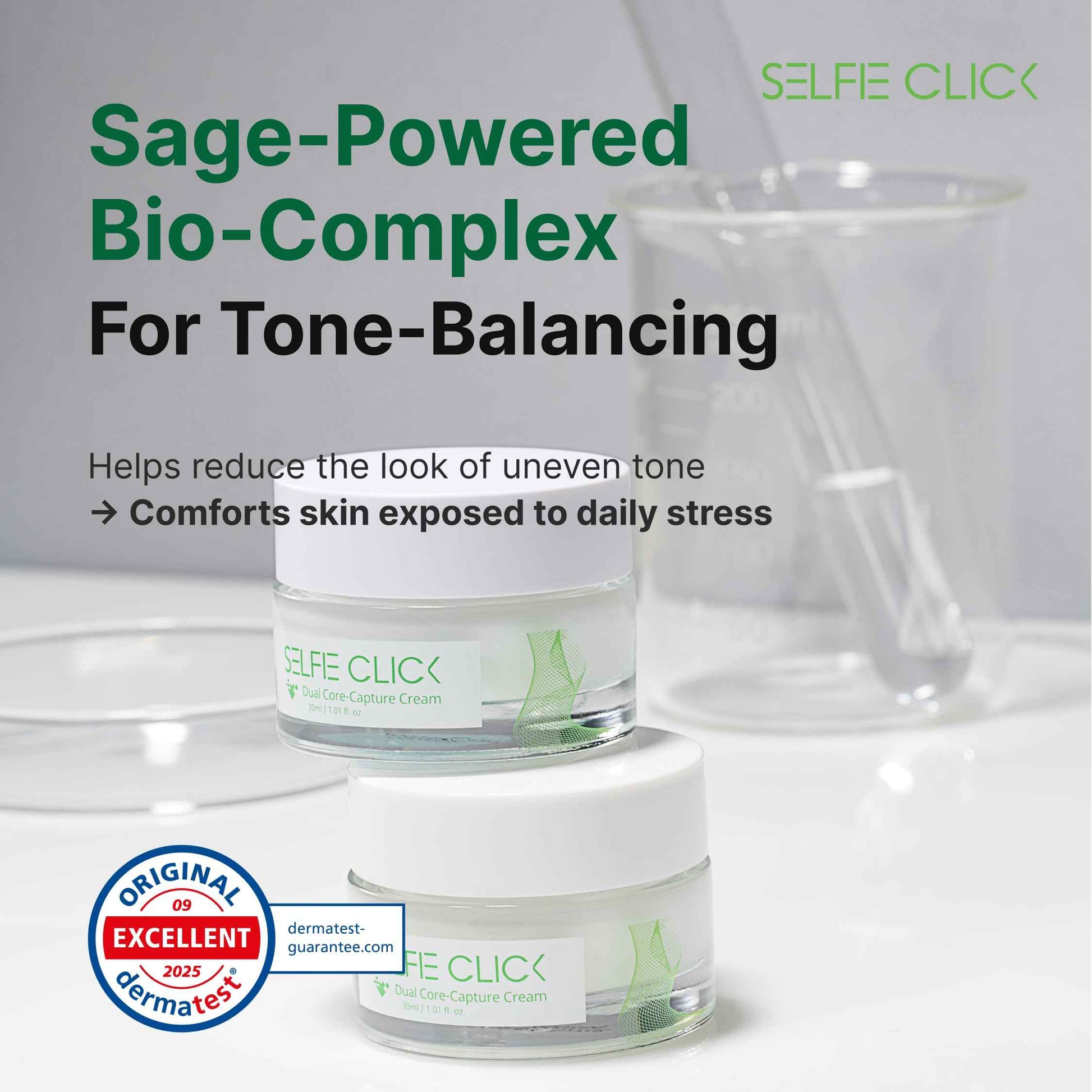 SELFIE CLICK Dual Core Deep Collagen Cream, Niacinamide, Ceramide & Hydrolyzed Collagen for Glowing & Lifted Skin, Hydrating & Firming Moisturizer, Korean Skin Care (1.01 Fl Oz / 30ml)