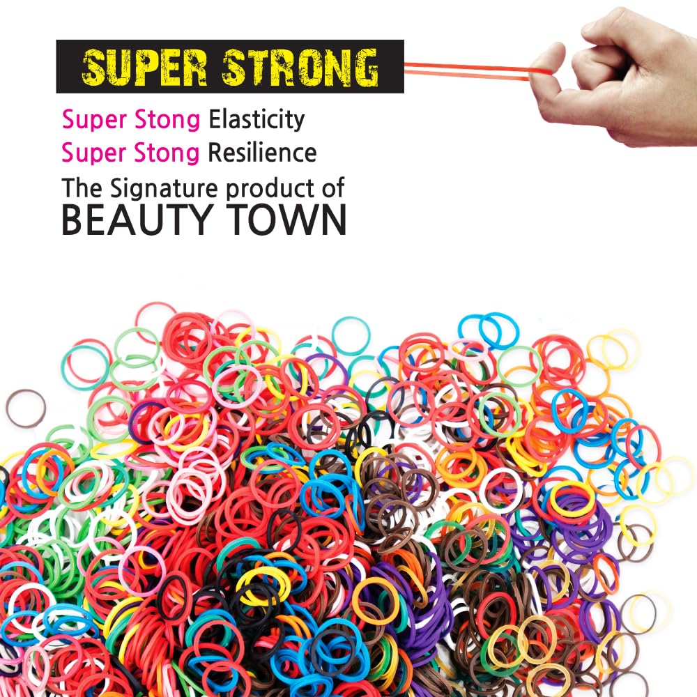 1000 Pcs Rubber Bands Hair Band Soft Elastic Hair Accessories Braids Mini Hair Ties Stretchy Hair Ties No Damage Rubber Bands for Hair Made in Vietnam (Black - 4 Pack of 250 Pcs)