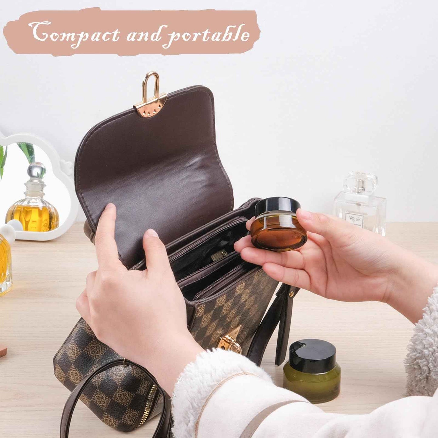 TkoYuHm 12 pack Glass Cosmetic Jars with Lids Small Lotion Containers for Traveling Green Empty Skincare Container for Face Cream Toiletries Makeup (1oz)