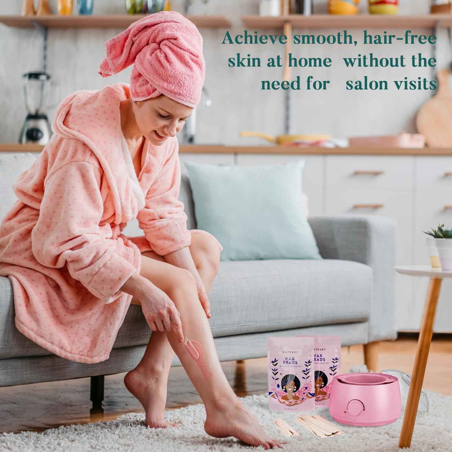 Wax Kit Waxing Kit for Women: Bikini Wax Kit for Hair Removal Sensitive Skin Brazilian Face Waxing with Wax Beads Wax Machine Silicone Pot for Salon Waxing Salon