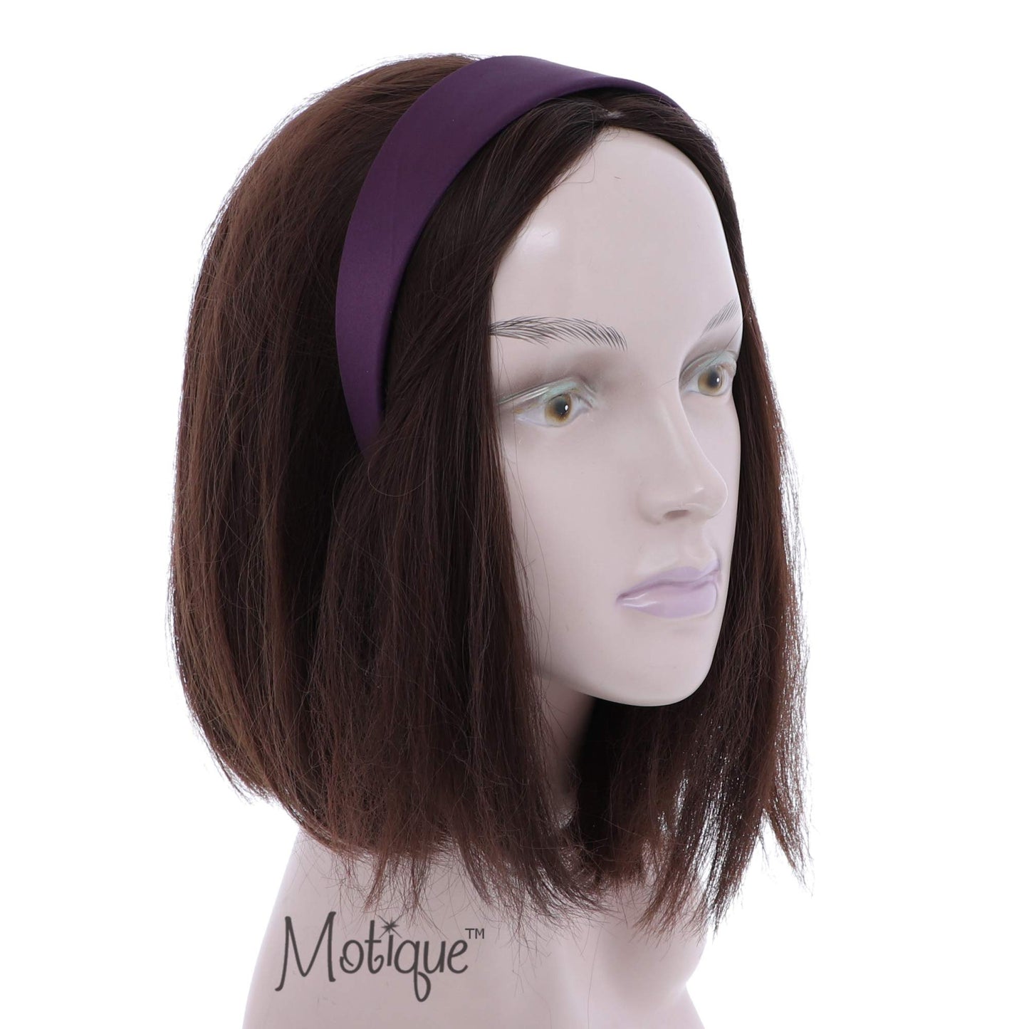 Motique Accessories Girls 2 inch Satin Headband (Dark Purple)