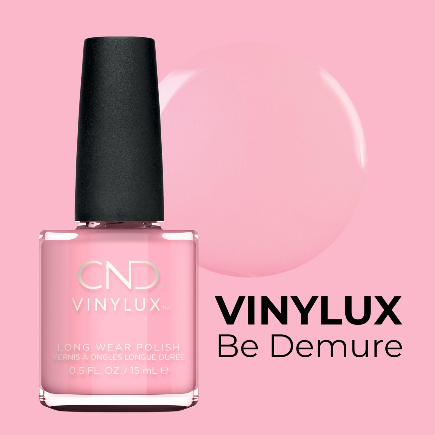 CND Vinylux Longwear Pink Nail Polish, Gel-like Shine & Chip Resistant Color, Be Demure, 0.5 fl. oz