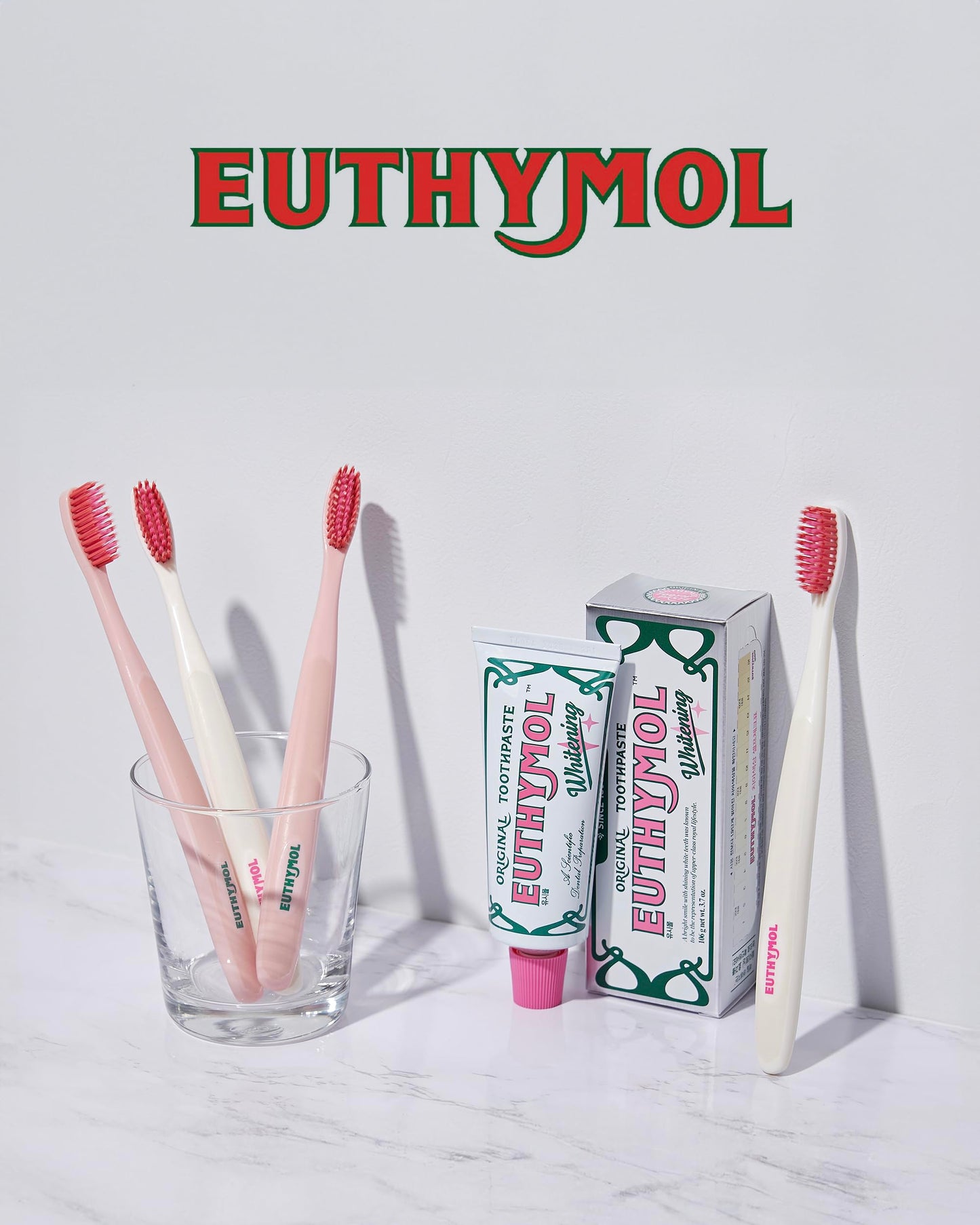 Euthymol Whitening Toothbrush (White, 6 Count) - Premium Soft Dual-Tension Bristles. Advanced Plaque Removal, Stain Reduction.