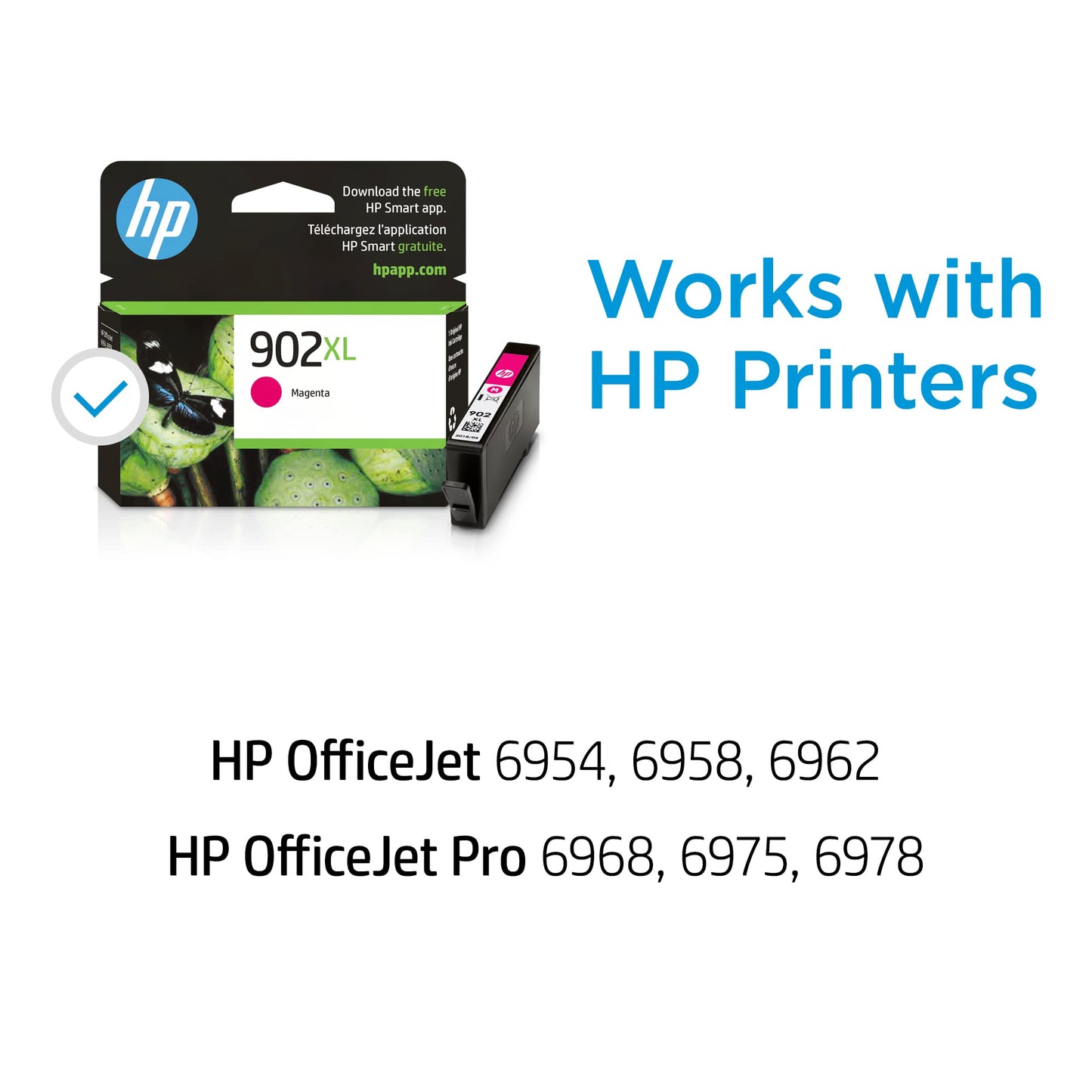 HP 902XL Magenta High-yield Ink Cartridge | Works with HP OfficeJet 6950, 6960 Series, HP OfficeJet Pro 6960, 6970 Series | Eligible for Instant Ink | T6M06AN