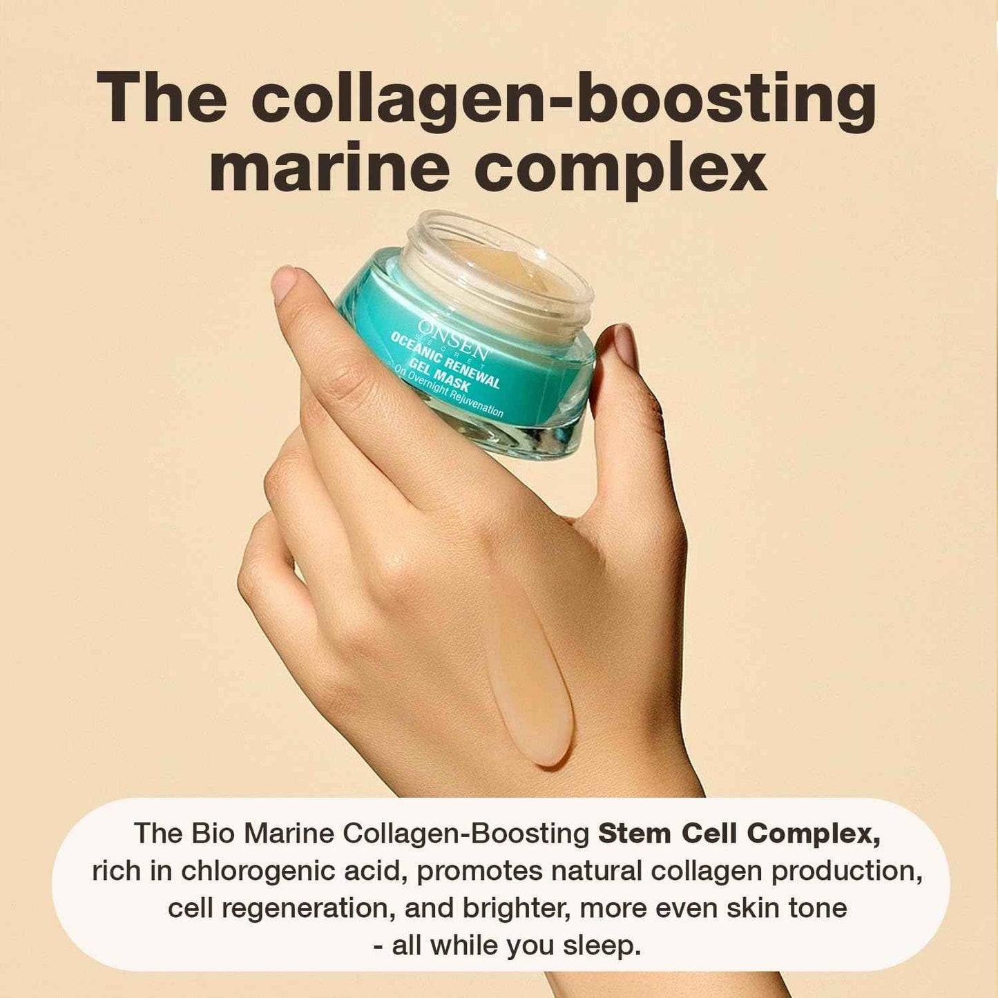 Oceanic Renewal Overnight Gel Sleep Mask for Radiant Skin - Hydrating, Brightening & Firming Beauty Treatment with Vitamin C, Collagen, Niacinamide, Hyaluronic Acid, Manuka Honey & Turmeric