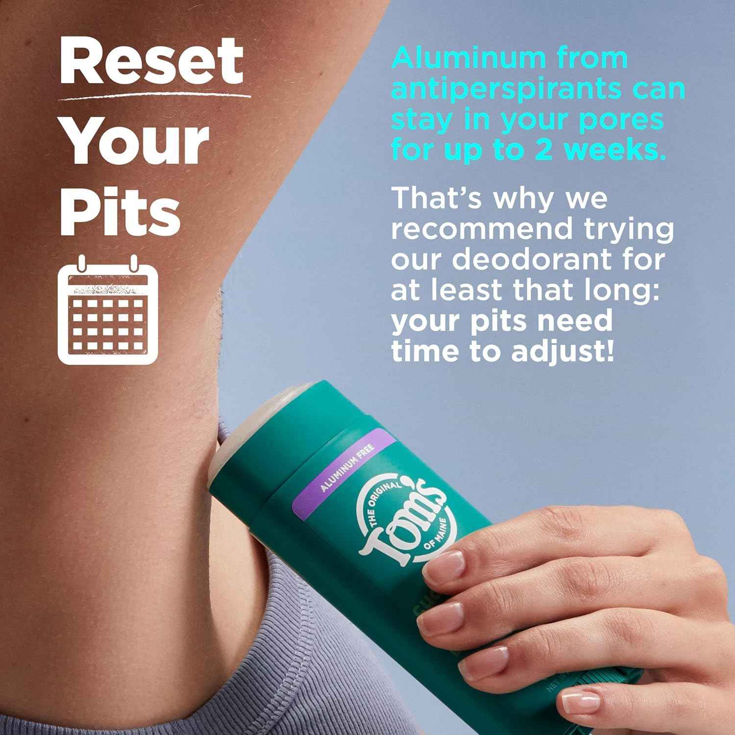 Tom's of Maine Natural Long-Lasting Deodorant Stick Lavender 2.25 Oz (Pack of 5)