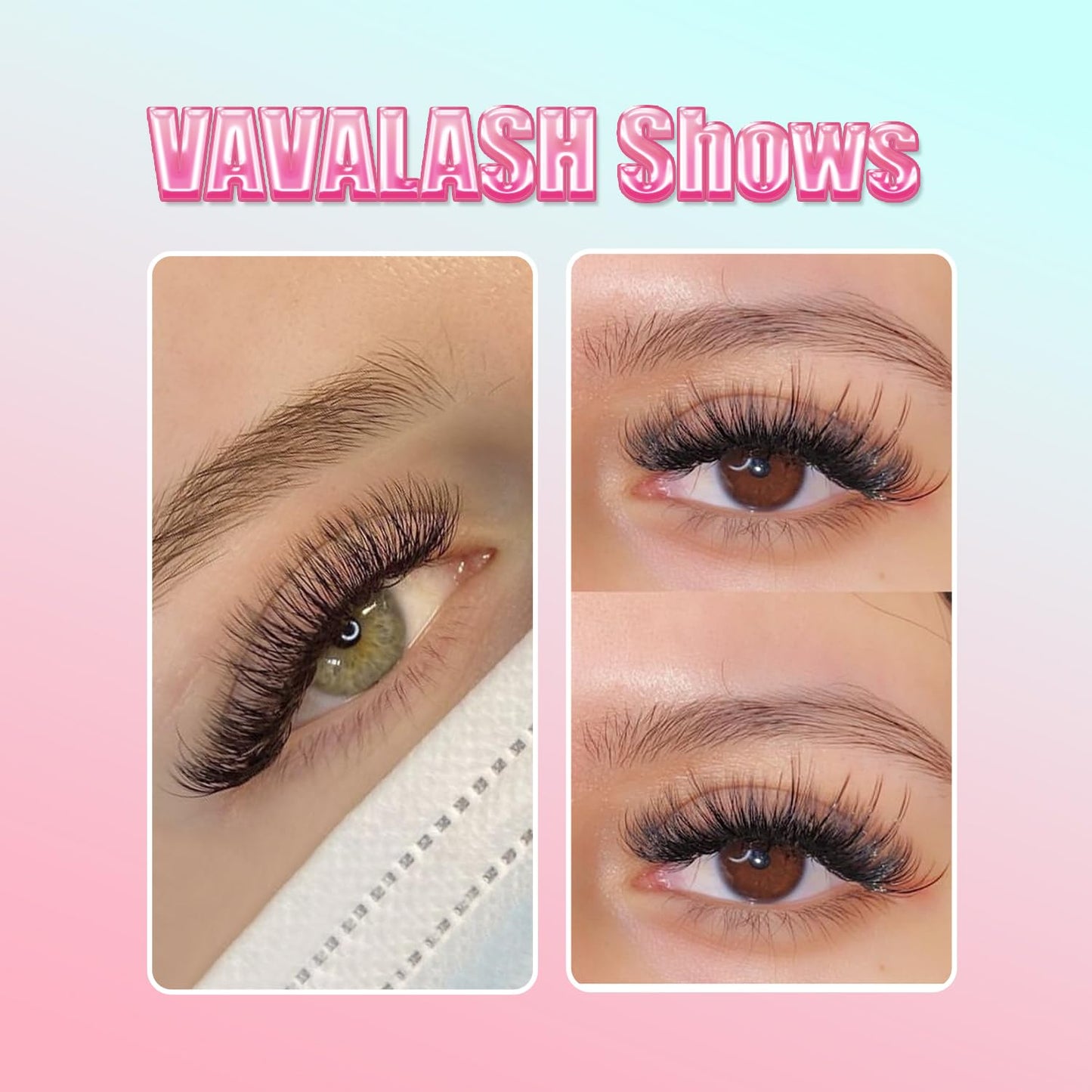 VAVALASH 320 Fans Premade Fans Eyelash Extensions 10D 14D 16D 20D 0.05 0.07 Thickness C/D Curl Middle Stem Premade Fans Volume Lash Extensions (320 Fans-10D-0.05-C-8-15mm)