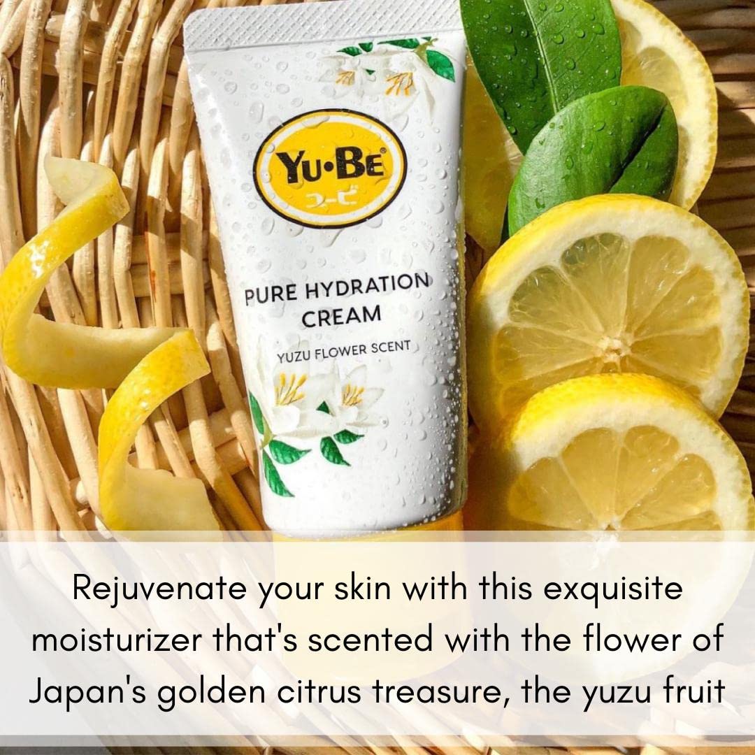 Yu-Be Yuzu Pure Hydration Cream (Duo): Body & Hand Cream - Vegan Skin Care Cream for Sensitive & Dry Skin - Soothing Yuzu Flower Extract - Day & Night Moisturizer- 1.35 Fl Oz