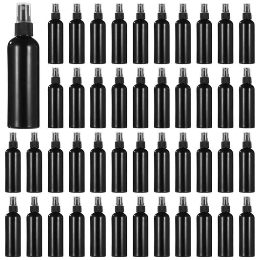 48 Pcs 4 oz Plastic Spray Bottles - 120 ML Travel Size, Fine Mist Sprayers, Ideal for Perfumes, Cosmetics, Cleaning Solutions, and More, Black