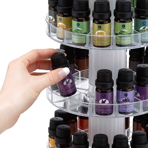 J JACKCUBE DESIGN Rotating Essential Oil Display Stand Spinning Rack for 45 Bottles(up to 72) Organizer 3 Tier Storage Holder -MK505B (3 Tier)