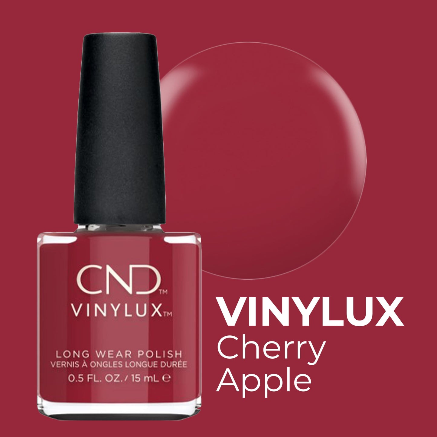 CND Vinylux Longwear Red Nail Polish, Gel-like Shine & Chip Resistant Color, Cherry Apple, 0.5 fl. oz