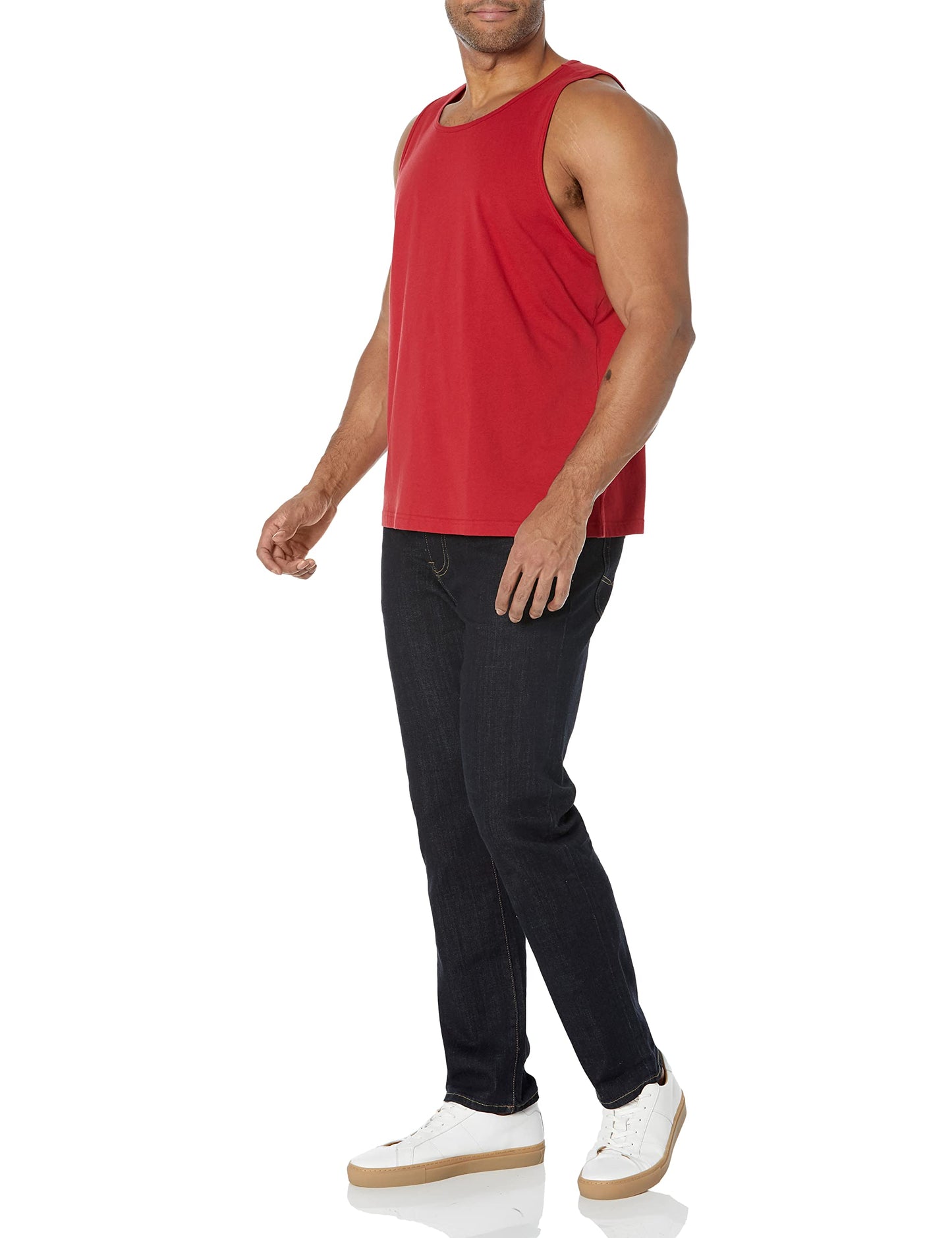 Amazon Essentials Men's Regular-Fit Tank Top, Red, X-Small