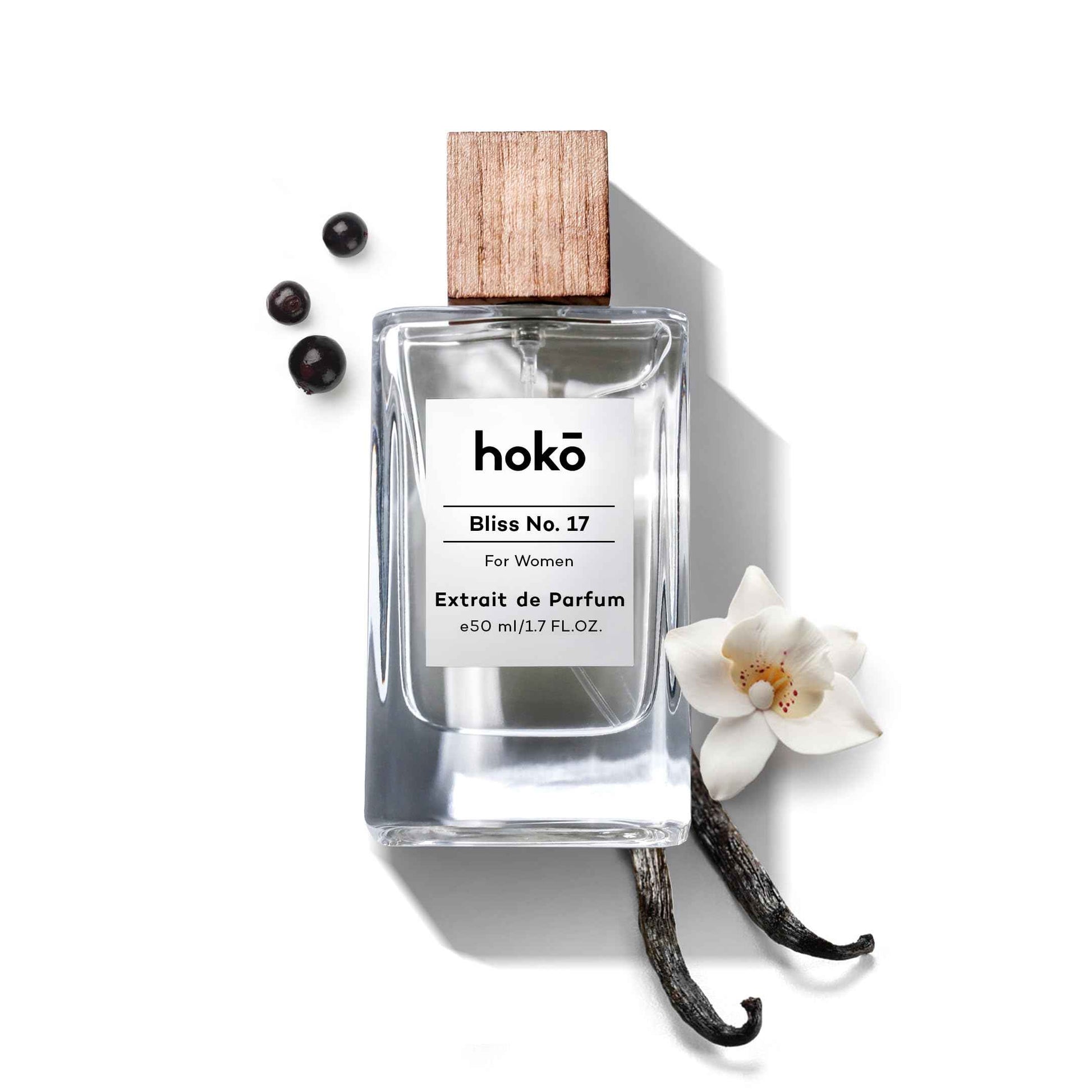 HOKO Bliss Womens Perfume, Extrait de Parfum (1.7 Oz) - Inspired by La Vie Belle, Iris Vanilla, Jasmine, Patchouli & Black Currant - Clean, Vegan + Cruelty Free