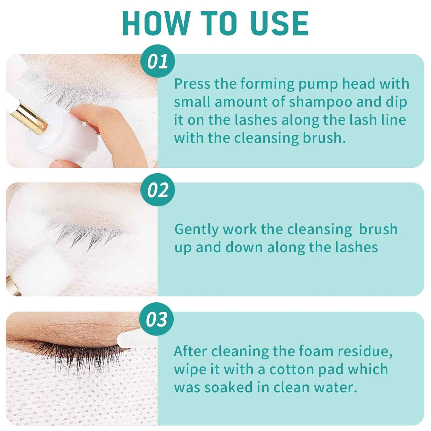 Lash Shampoo Bulk, Eyelash Cleanser for Extensions 1 Liter, Safe Makeup Remover, Non-irritating or Burning Formula Eyelid Foaming Cleanser for Professional Salon and Home Use (Unscented-1L)