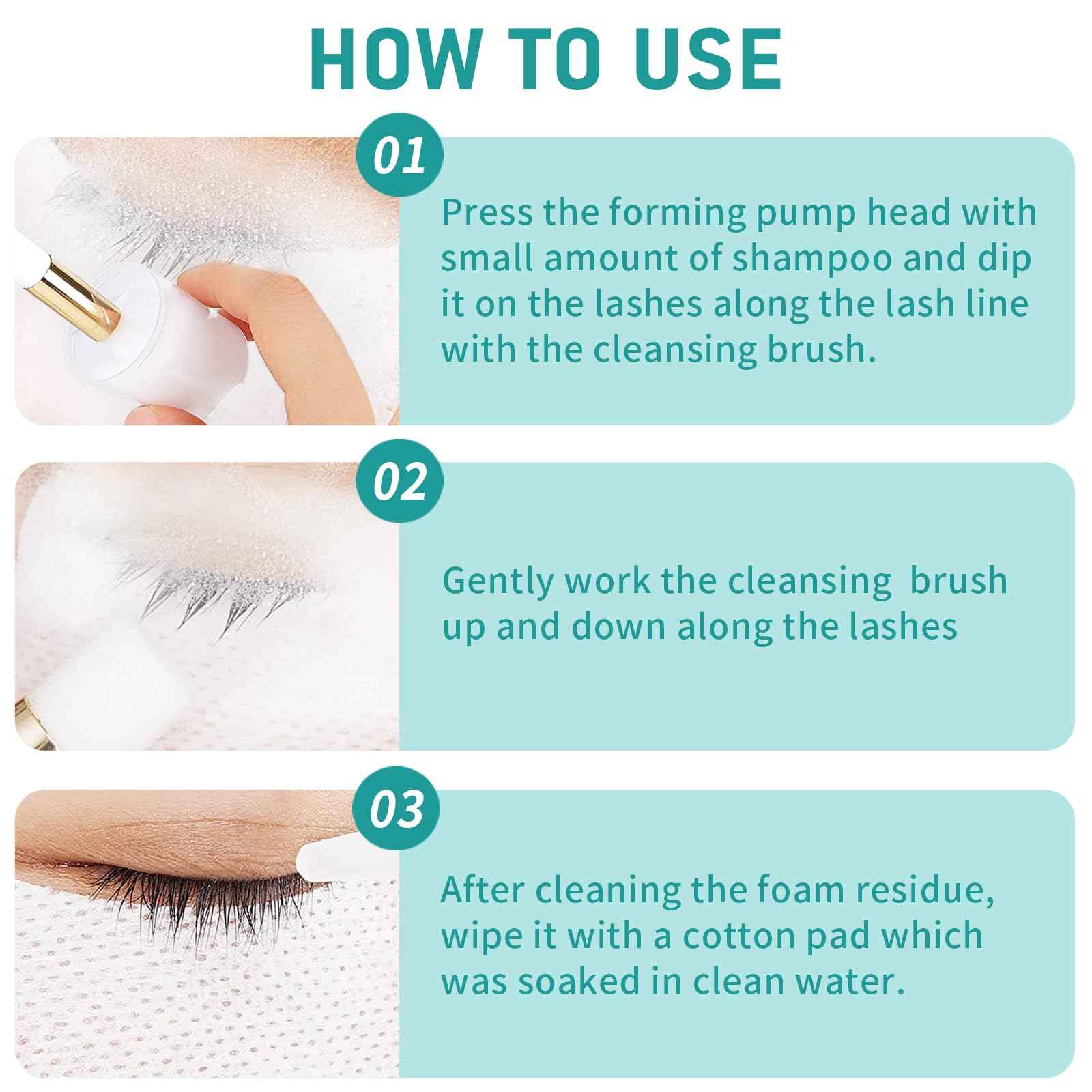 Lash Shampoo Bulk, Eyelash Cleanser for Extensions 1 Liter, Safe Makeup Remover, Non-irritating or Burning Formula Eyelid Foaming Cleanser for Professional Salon and Home Use (Unscented-1L)