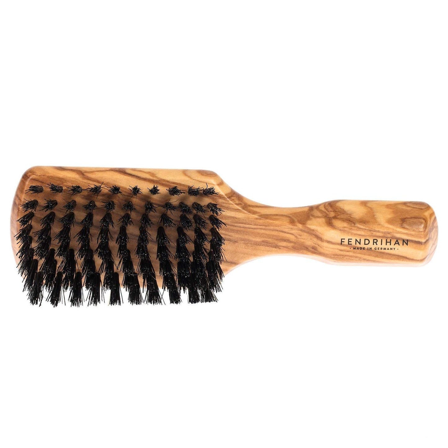 Fendrihan SMALL Men's Hairbrush Pure Boar Bristle with Real Olivewood Handle 6.75 Inches, Made in Germany