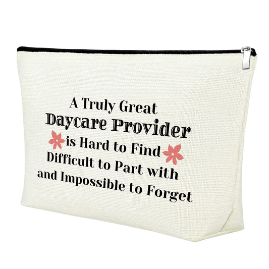 Daycare Teacher Gift Appreciation Gift Makeup Bag Daycare Provider Gift for Women Cosmetic Bag Babysitter Thank You Gift Childcare Provider Gifts Childhood Educators Gift Teacher's Day Birthday Gifts