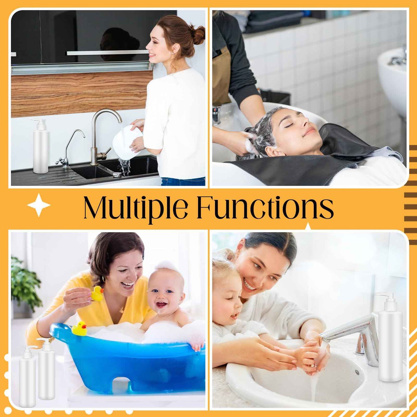 Thyle 20 Pcs Plastic Pump Dispenser Bottle 8 oz Refillable Plastic Bottles Bulk Lotion Container Travel Lock Empty container for Shampoo Massage Oil Dispensing(White Bottle, White Head)