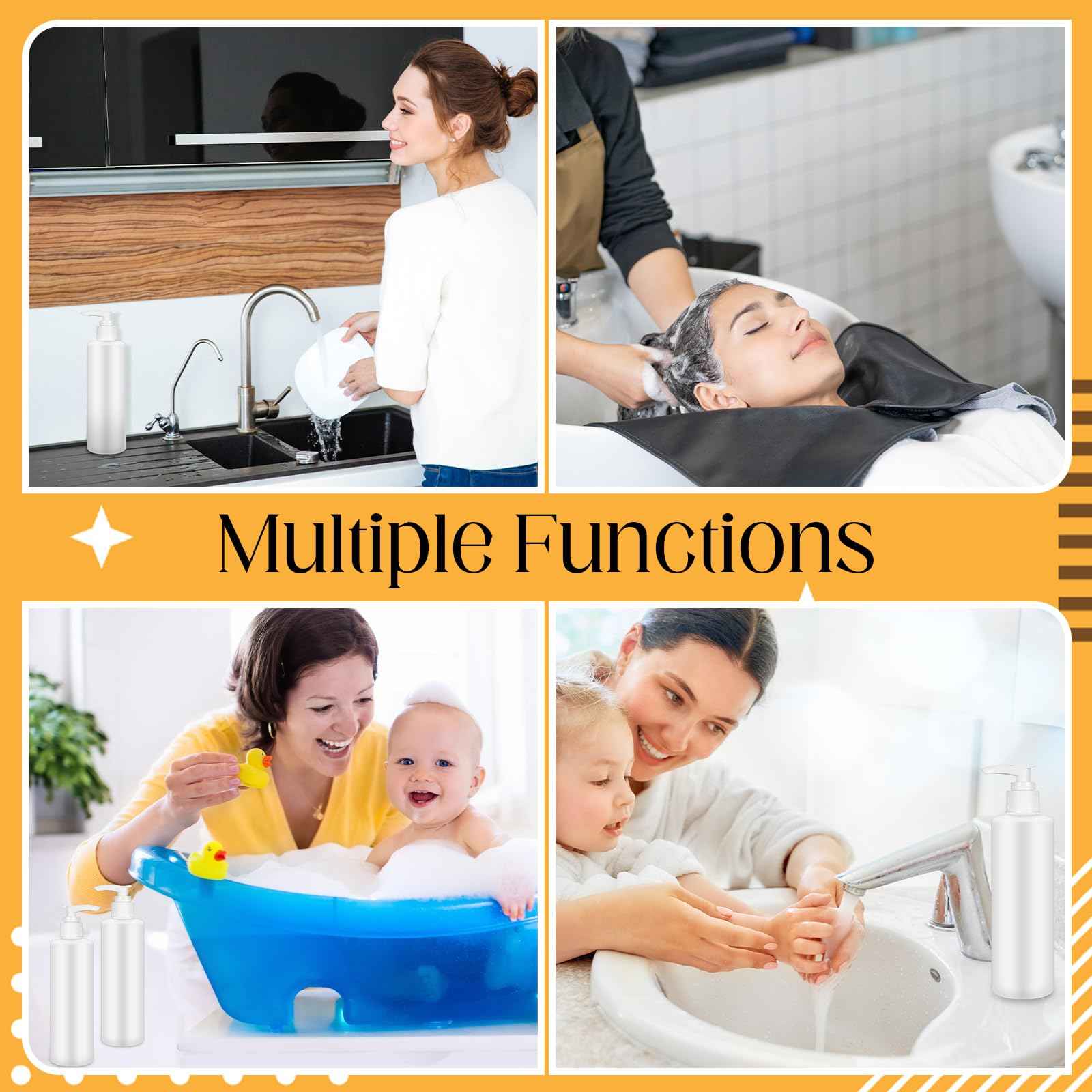 Thyle 20 Pcs Plastic Pump Dispenser Bottle 8 oz Refillable Plastic Bottles Bulk Lotion Container Travel Lock Empty container for Shampoo Massage Oil Dispensing(White Bottle, White Head)