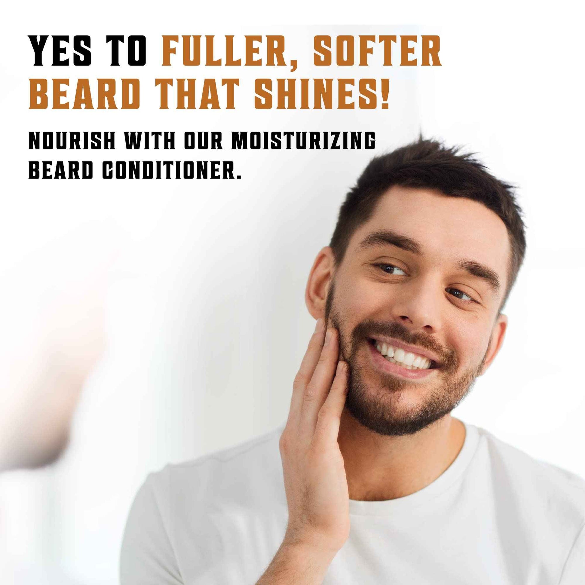 Beard Wash & Beard Conditioner Set w/Argan & Jojoba Oils - Softens & Strengthens - Natural Sandalwood Scent - Beard Shampoo w/Beard Oil (10oz)