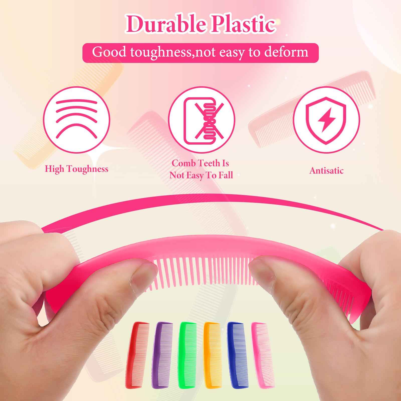 NICEMOVIC 120 Packs Hair Comb Bulk Set, Pocket Travel Hair Combs for Women and Men, Colorful Coarse and Fine Tooth Comb, Individually Wrapped Bulk Comb for Homeless Hotel Shelter Nursing Home Charity