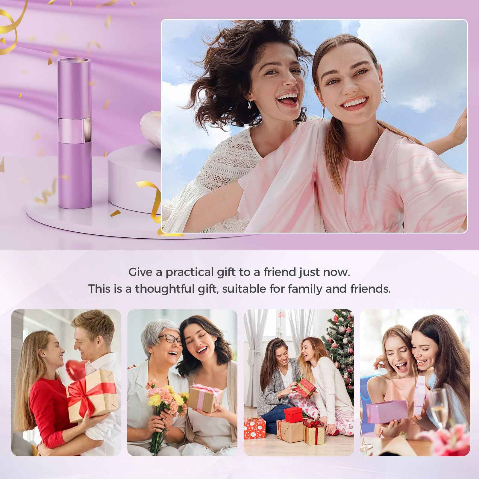 Augwontior Travel Perfume Bottle Refillable, Mini Cologne Travel Size Bottle, Empty Perfume Atomizer, Portable Atomizer Sprayer Dispenser with 3 Sets of Filling Tools (8ml, 3 Pack)