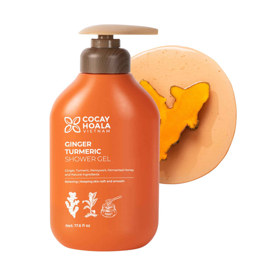 Vietnam's Touch | COCAY HOALA Ginger Turmeric Exfoliating Body Wash – Gentle Body Wash Sensitive Skin – Moisturizing & Nourishing Daily Shower Gel – Paraben & Silicone Free (17.64 oz)