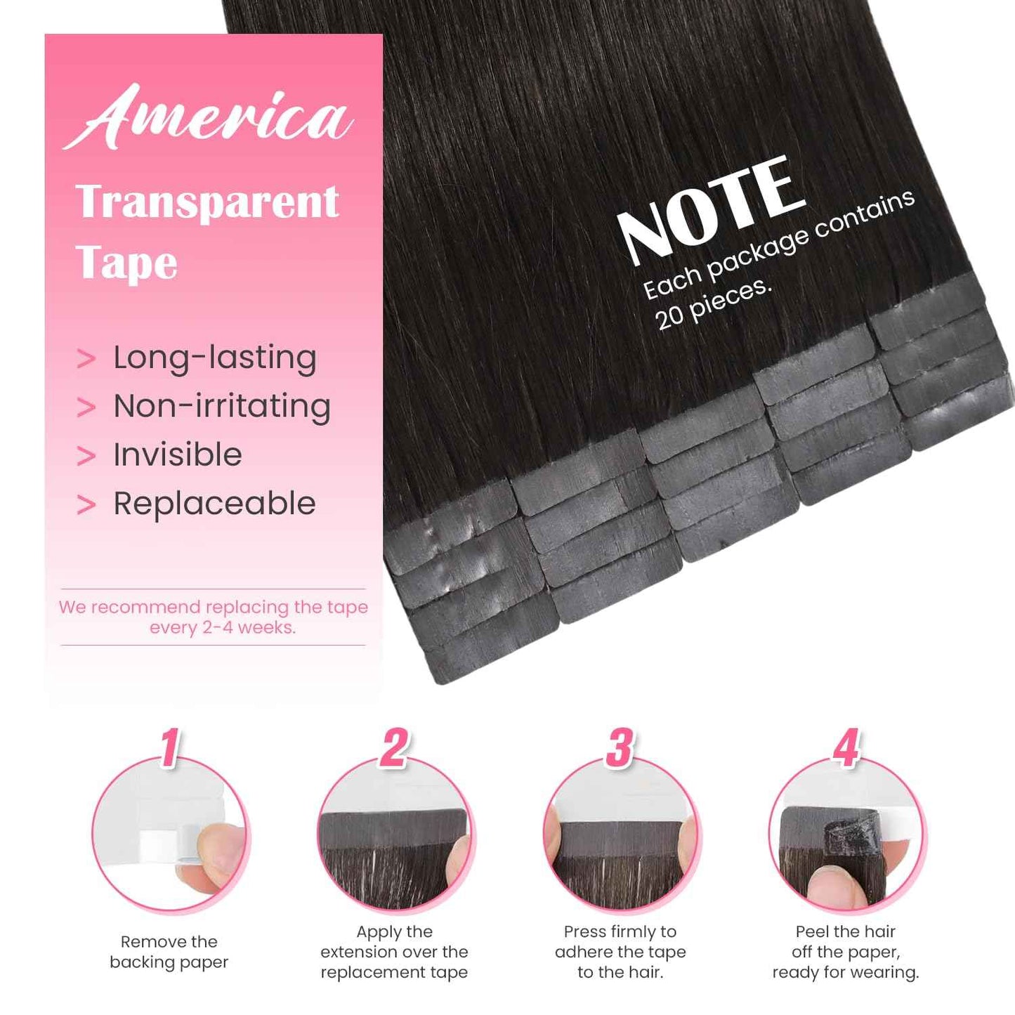 Aison Tape in Hair Extensions Real Remy Human Hair Invisible Seamless Skin Weft Human Hair Tape in Extensions Color 2 Dark Brown Human Hair Extensions 16 Inches 30g 20 Pcs/Pack