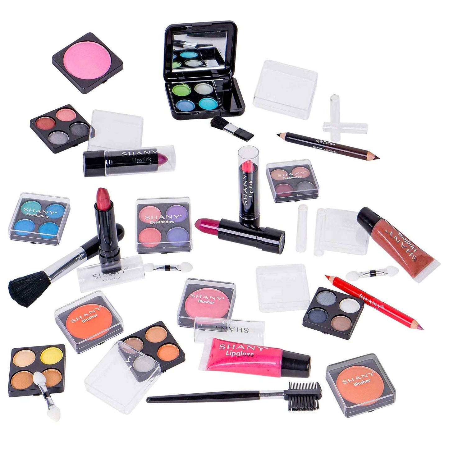 SHANY Carry All Make up Train Case with Pro Makeup Set, Beauty Brushes, Lipsticks, Eye Shadows, Blushes, Powders, and more - Reusable Cosmetics Storage Organizer - Premium Gift Packaging - Purple