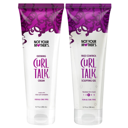 Not Your Mother's Curl Talk Frizz Control Sculpting Gel & Defining Cream (2-Pack) - 9.7 fl oz - Formulated with Rice Curl Complex - All Curl Types