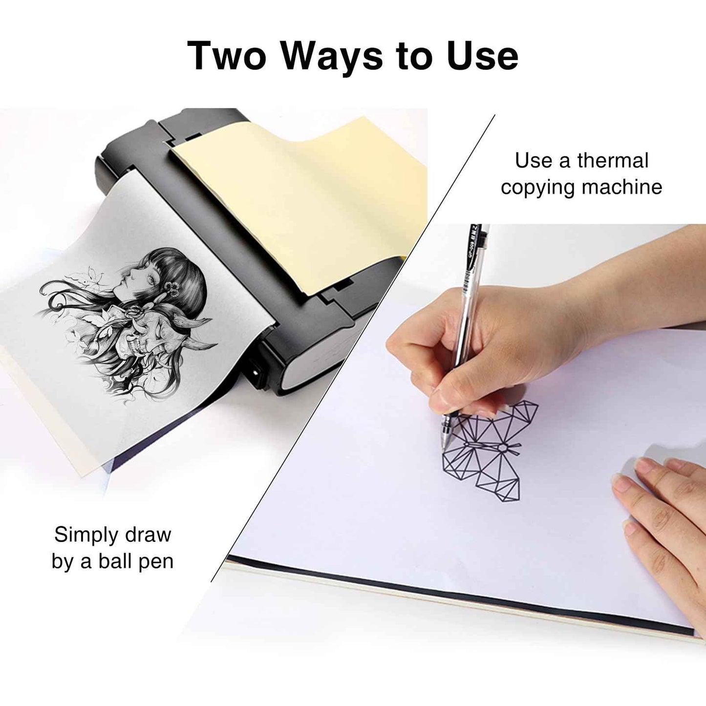 Tattoo Transfer Paper, Urknall 100 Sheets Tattoo Stencil Paper A4 Size Transfering Papers 4 Layer Tracing Papers Thermal Stencils Paper DIY and Thermal Print Tattooing Supplies