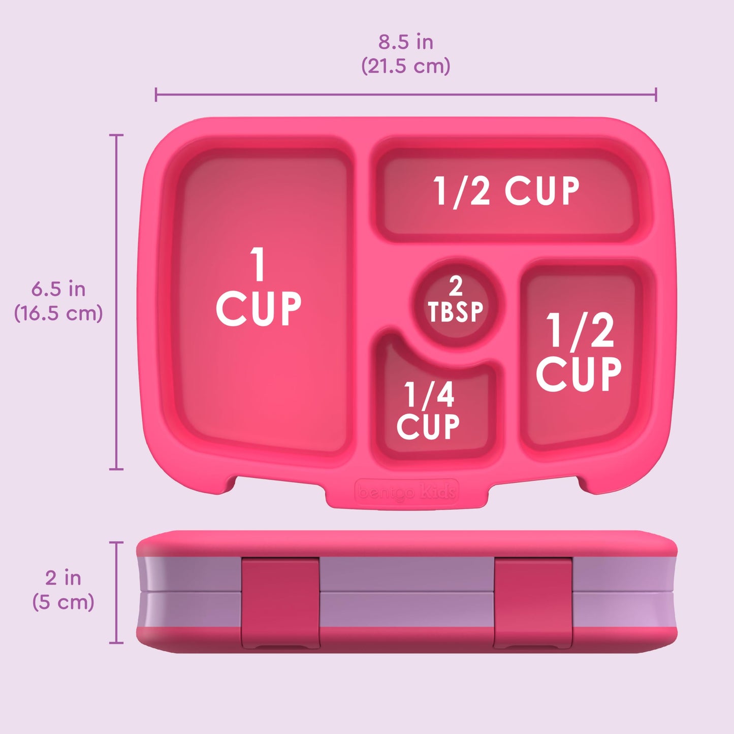 Bentgo Kids Prints Leak-Proof, 5-Compartment Bento-Style Kids Lunch Box - Ideal Portion Sizes for Ages 3-7, Durable, Drop-Proof, Dishwasher Safe, & Made with BPA-Free Materials (Fairies)