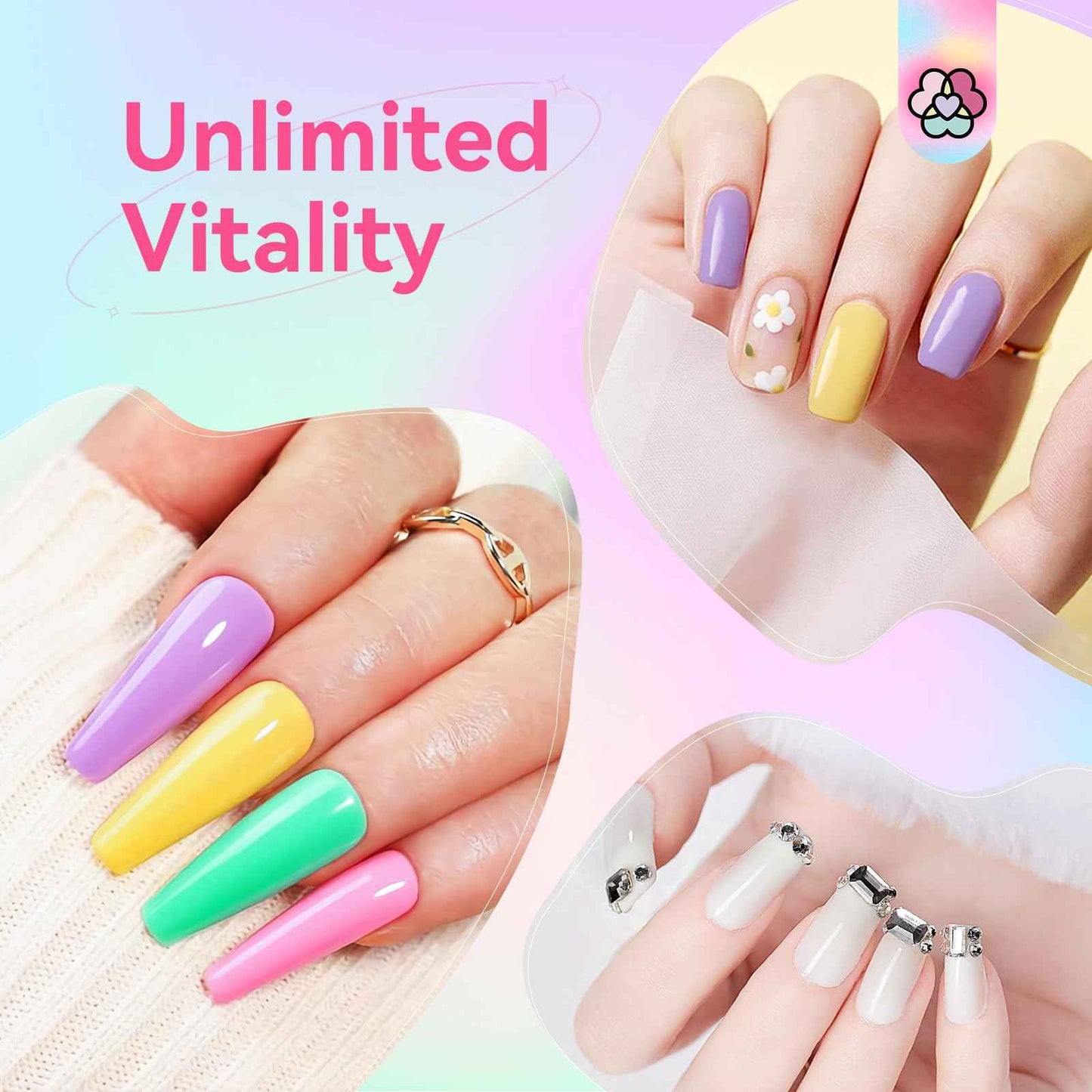 SAVILAND Ultimate Poly Gel Nail Duo: 20-Color Collection + 100g Clear Extension Gel Kit with Slip Solution Prep (Salon-Grade DIY Manicure Set for Nail Art & Extensions)