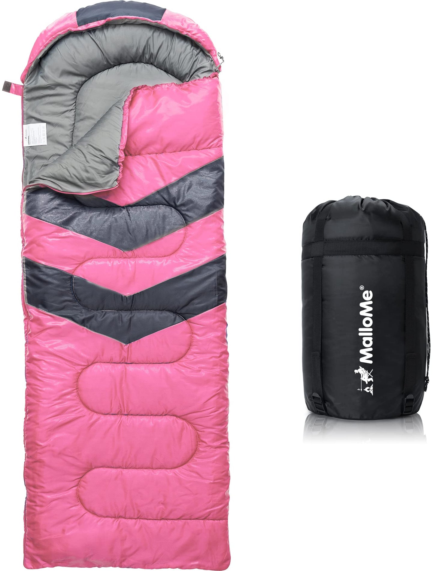 MalloMe Sleeping Bags for Adults Cold Weather & Warm - Backpacking Camping Sleeping Bag for Kids 10-12, Girls, Boys - Lightweight Compact Camping Essentials Gear Accessories Hiking Sleep Must Haves