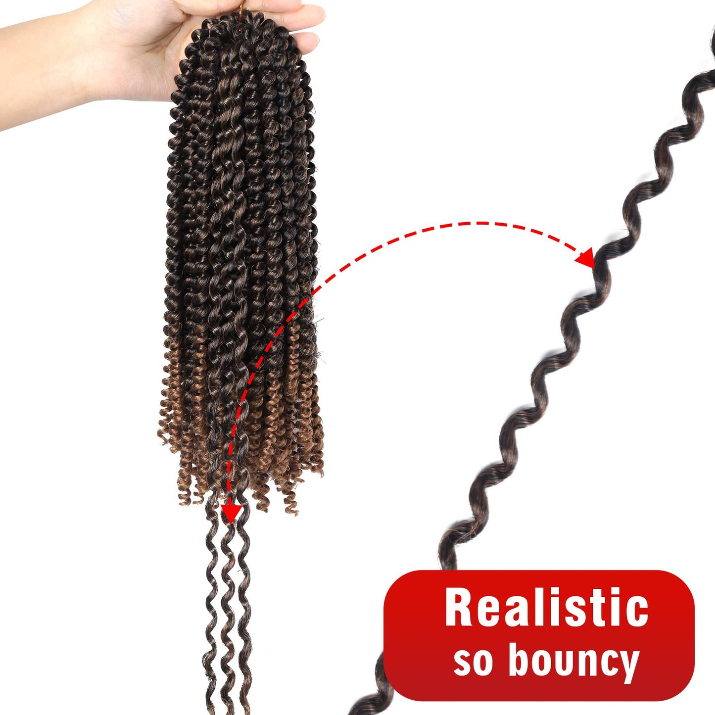 14 Inch Spring Twist Crochet Braids Hair for Butterfly Locs Bomb Twist Crochet Hair Beyond Beauty Ombre Colors Synthetic Fluffy Hair Extension 3 Packs 30 Strands 190g/Pack(14 Inch, T1B 30)