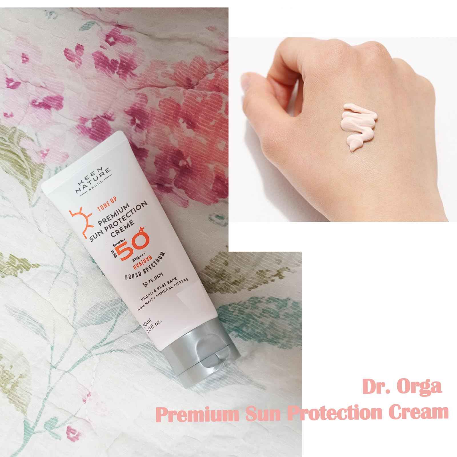 Mild-up sun cream, Korean Skin Care for Dr.O.r.g.a, Premium Sun Protection Cream SPF50+ PA+++,1.01fl.oz.