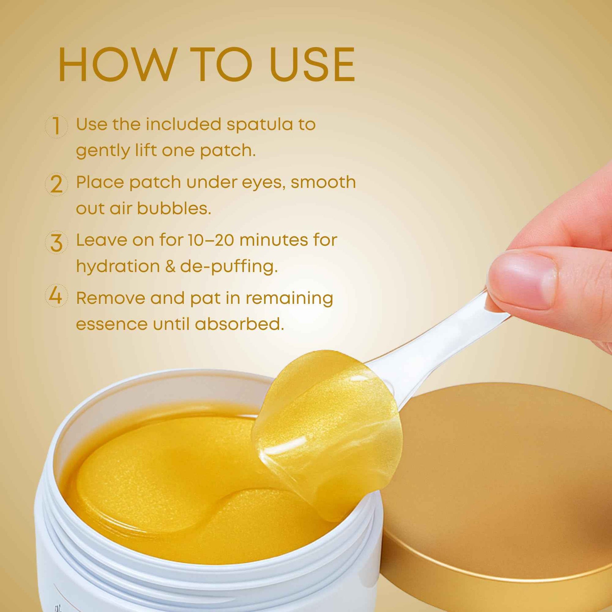 Lunair Gold & Collagen Hydrogel Eye Patch – Depuffing, Firming & Hydrating Under-Eye Treatment for Dark Circles & Fine Lines (60 Patches)