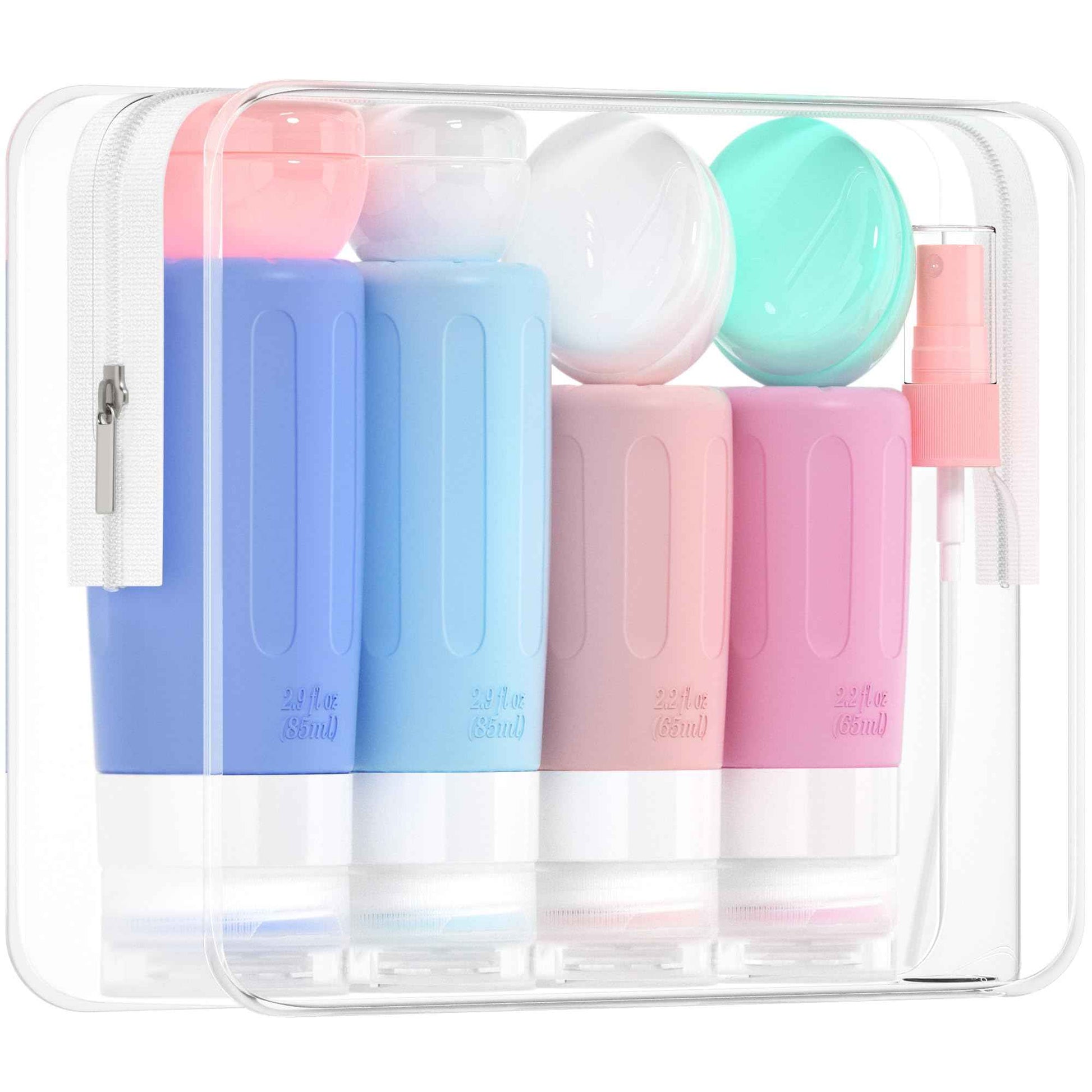 Morfone 16 Pack Travel Bottles Set for Toiletries, TSA Approved Travel Containers Leak Proof Silicone Squeezable Travel Accessories 2oz 3oz for Shampoo Conditioner Lotion Body Wash (BPA Free)