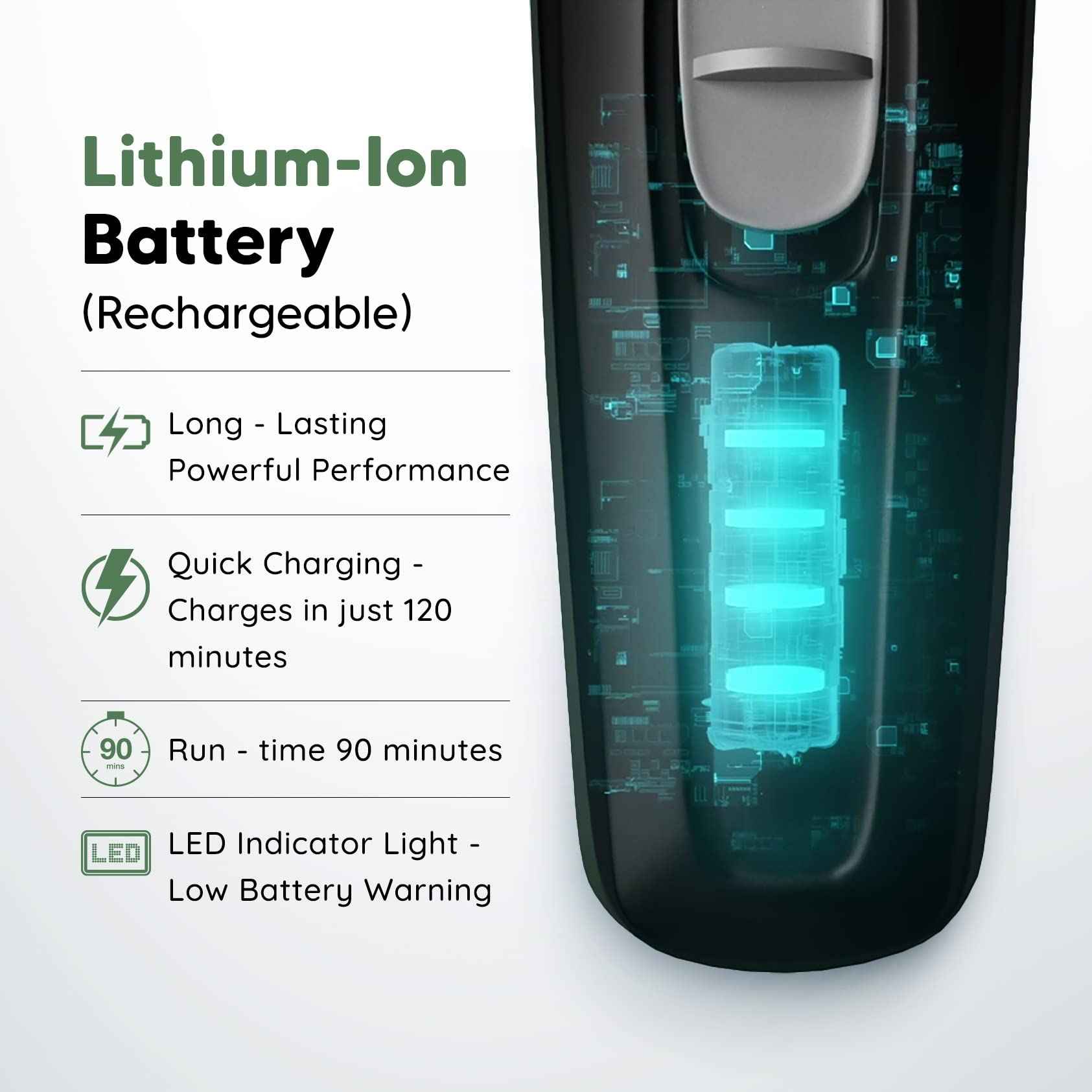 LetsShave Head, Body & Beard Trimmer for Men | Mens Full Body Hair Trimmer | Cordless | Stainless Steel Blade | Length Settings | Fast Charging Trimmer Men Black