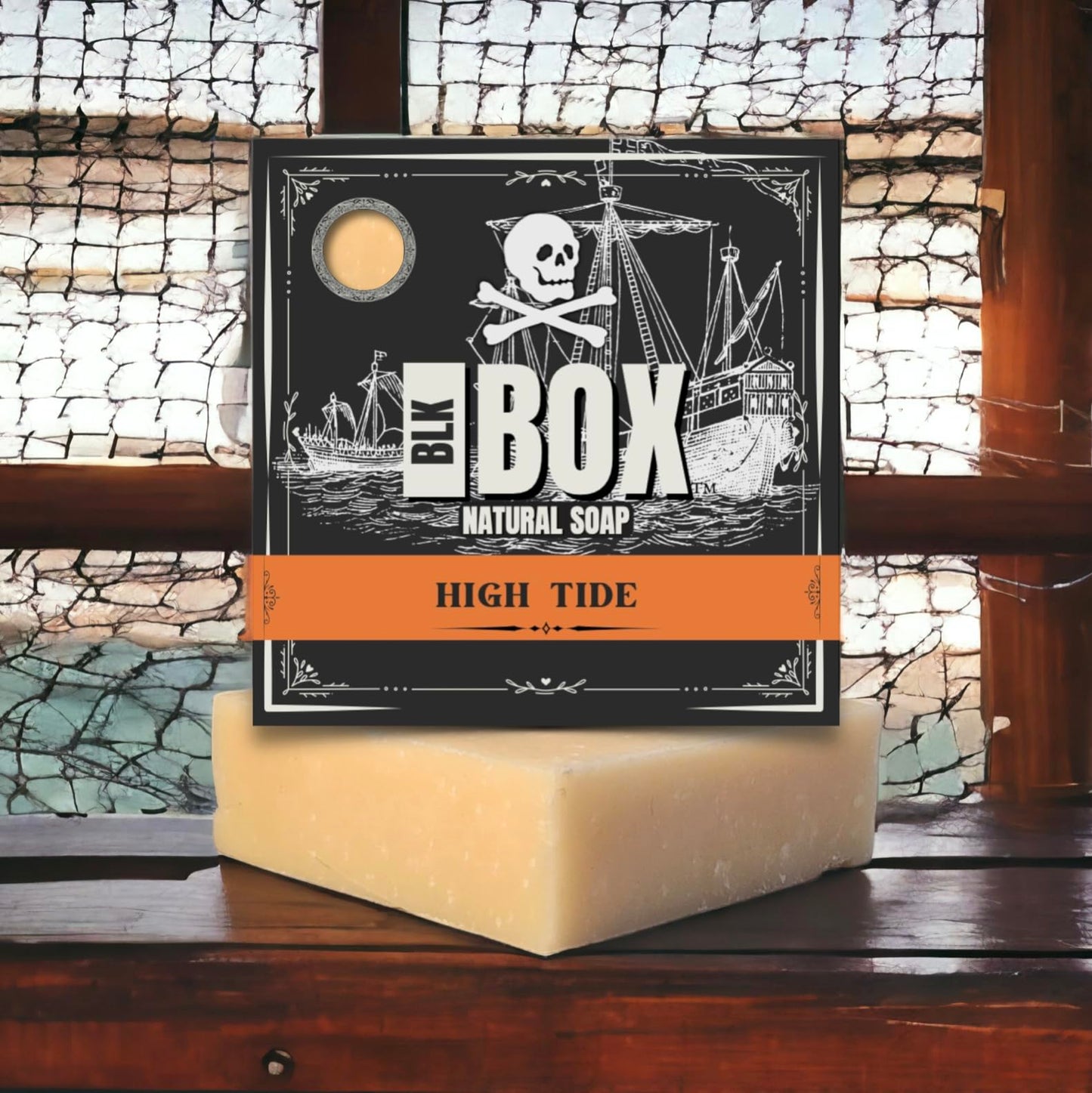 Black Box USA MADE 5oz Men's Natural Bar Soap Made from Natural Oils - Exfoliating Sea Salt Handmade Cold Process Soap with No Harsh Chemicals Sweet Sandalwood Verbena & Floral (HIGH TIDE)