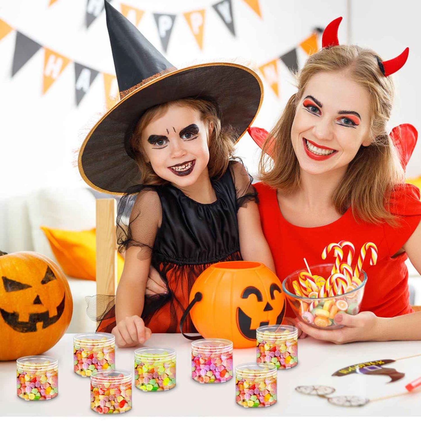 4oz Plastic Jars, 30 Pack Clear Slime Containers - Wide-Mouth Refillable Storage Jars for Cosmetics, Lotion & Food