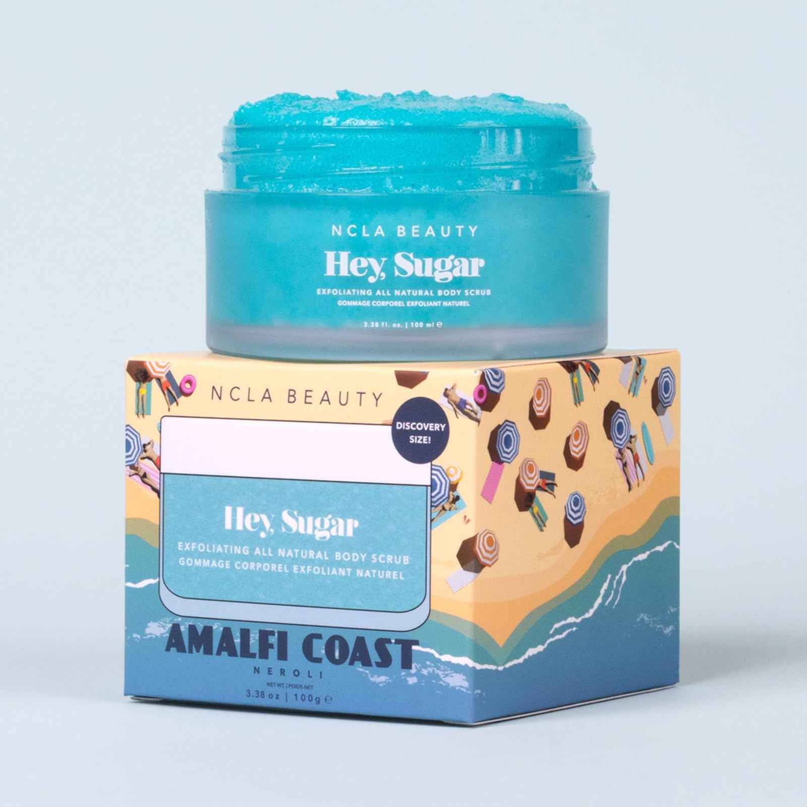 NCLA - Hey, Sugar Body Scrub | Smooth, Exfoliate, Hydrate Skin | Shea, Mango + Cocoa Butters | Vegan, Cruelty-Free, Clean Skincare (Amalfi Coast; 100g | 3.38 oz)