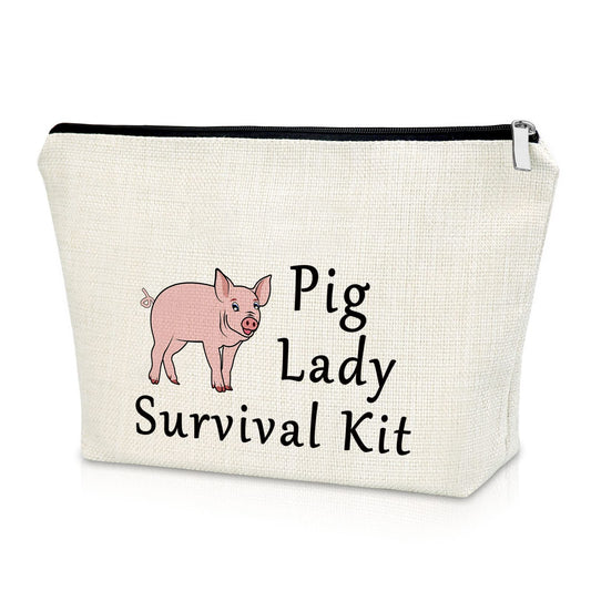 Pig Gifts for Girls Pig Lover Gift Makeup Bag Animal Lover Birthday Gifts for Women Cute Pig Themed Gifts Cosmetic Bag Pink Pig Gifts for Sister Friend Birthday Christmas Gifts Travel Pouch