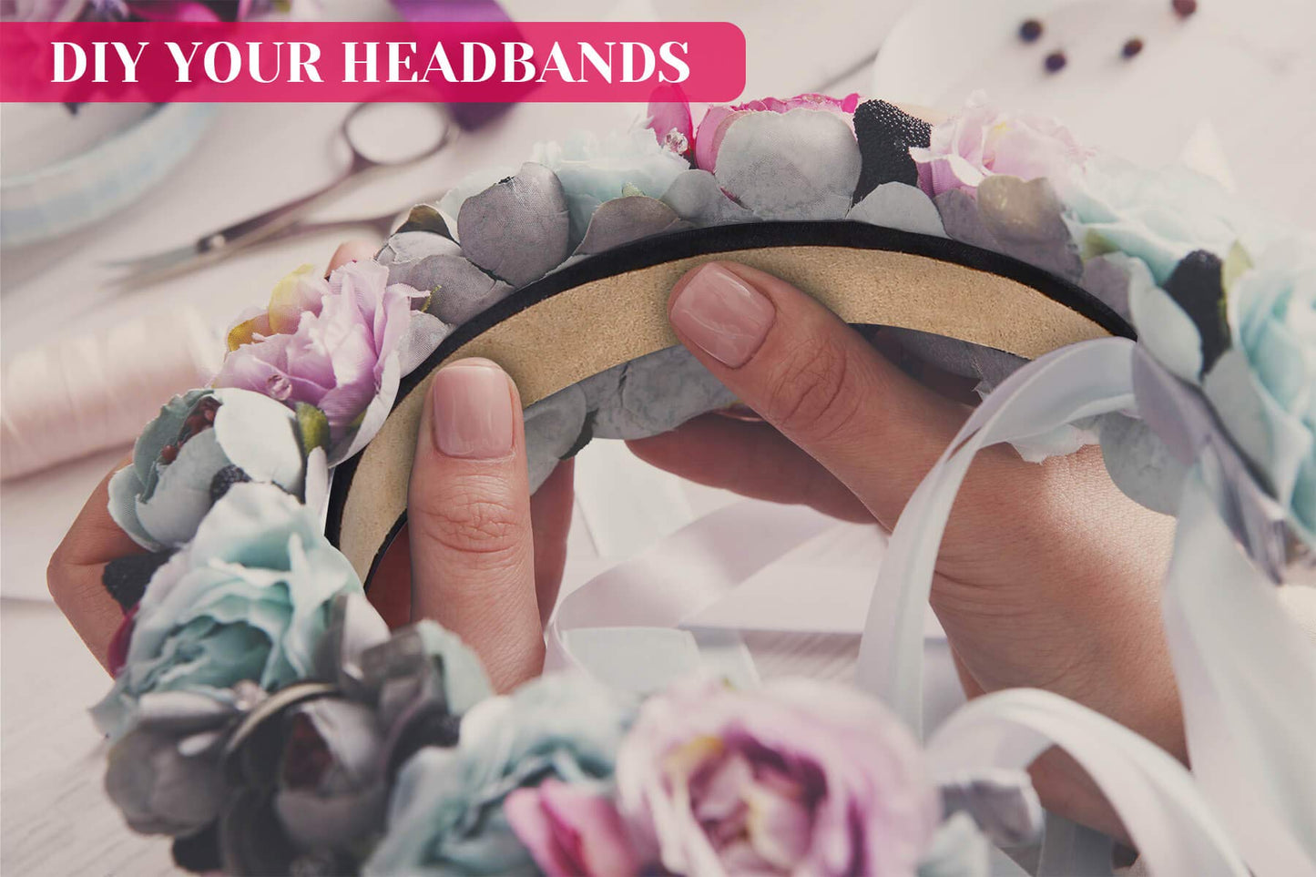anezus 16 Pcs Satin Headbands Bulk 1 Inch Anti-slip Black Ribbon Hair Bands Plain Hard Headbands for Women Girls DIY Craft Hair Accessories (Black)